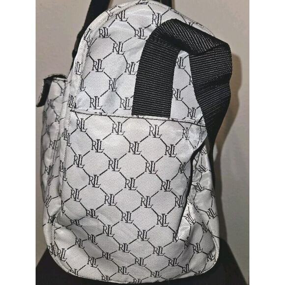 RALPH LAUREN Signature RL Logo Travel Duffle Weekend Carry On Bag Gray 16x14x5 - Picture 6 of 16